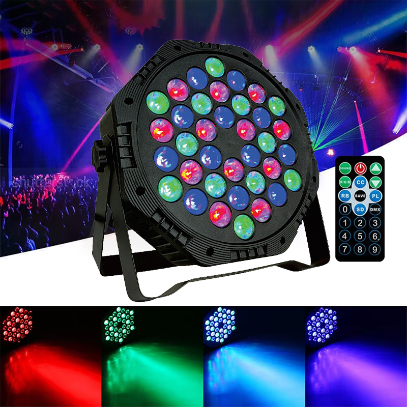  36LED Professional Disco light Party Light Par Light DMX512 RGB Stage Effect Light with Remote for Wedding Christmas Bar Club 