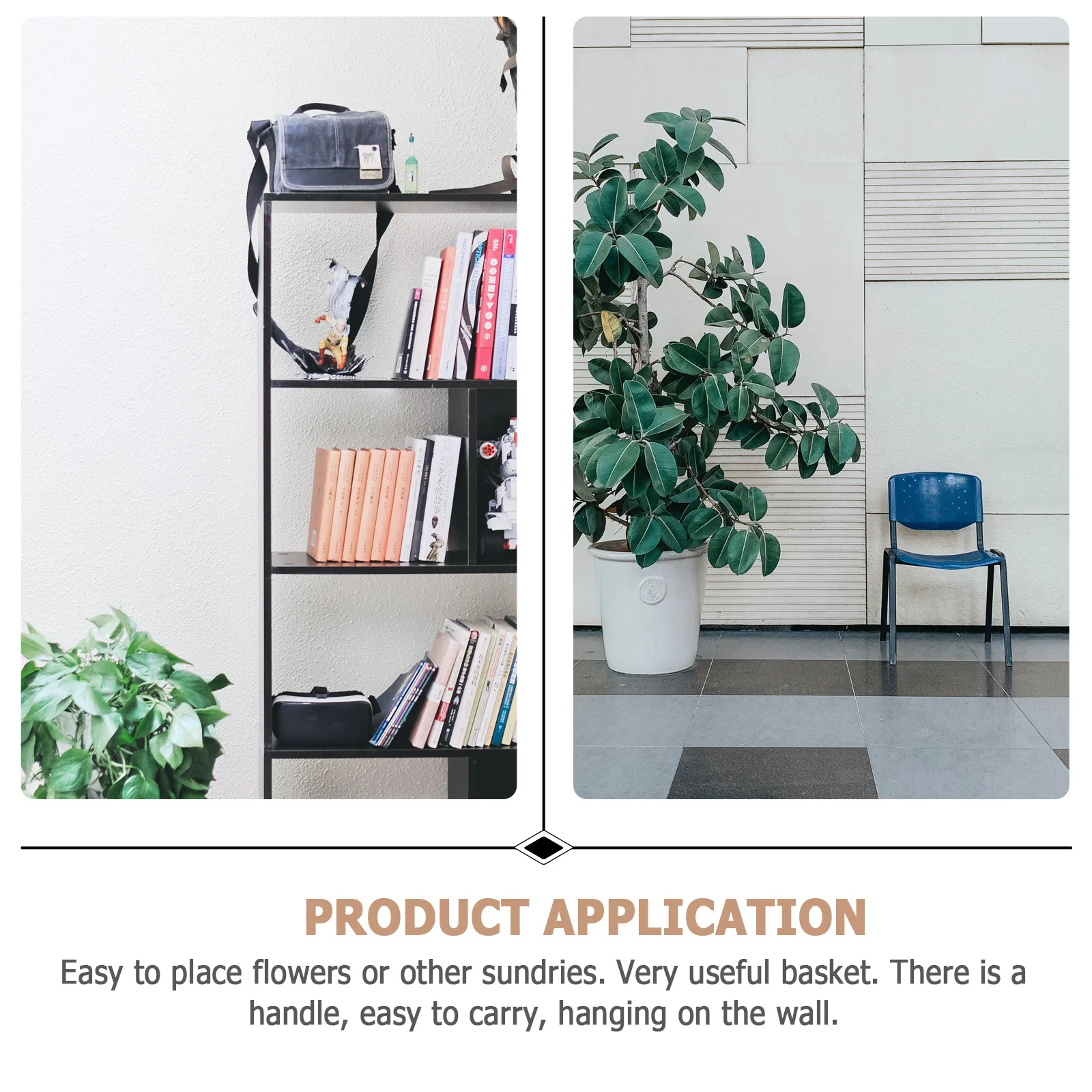 

2pcs Wooden Wall Hanging Hand-Woven Natural Flower Basket For Home Decor Storage Kitchen Organization Multifunctional Basket