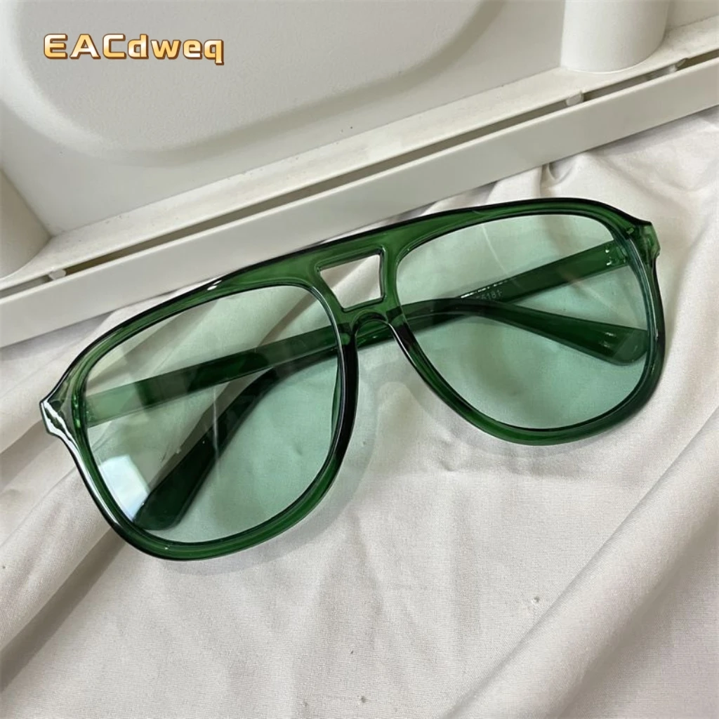 Woman Green Oversized Pilot Sunglasses Man Shades Classic Vintage Sun Glasses Female Brand Eyewear UV400 Oculos De Sol image 2