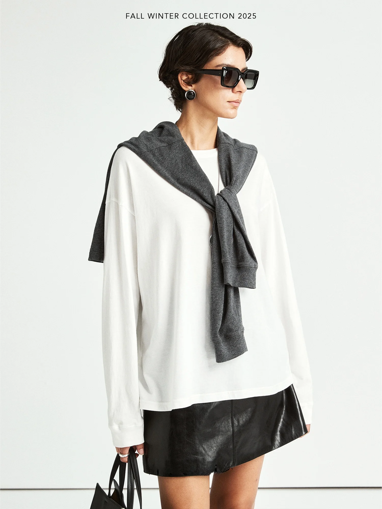 

MRS Studios Мягкая удобная трикотажная футболка из чистого хлопка Long Sve Базовая женская повседневная свободная футболка из хлопка 00% трикотажа