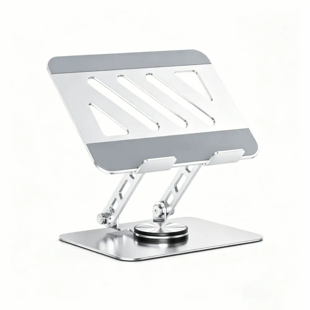 360° Rotating Tablet Stand Height Adjustable Carbon Steel Laptop Stand Double Shaft Anti-Slip Tablet Foldable Stand Desktop