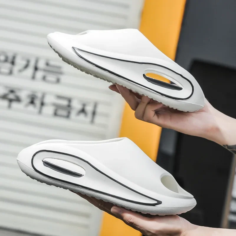 

Женские летние тапочки большого размера с одним словом, сандалии для спорта и отдыха с толстой подошвой, крутая одежда