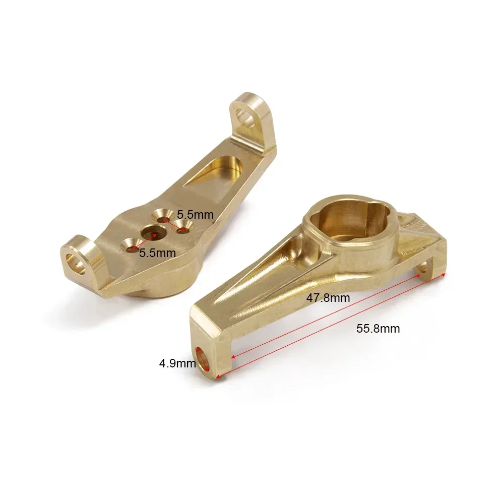 1Pair Heavy Duty Brass Front Hub Carrier for Trxs TRX4 1/10 RC Crawler Counterweights