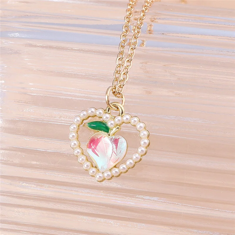 Aihua Fashion Kristall-Herz-Halsketten in Goldfarbe, Herzanhänger-Halskette, Schmuck für Frauen und Mädchen, Geburtstagsgeschenke – Detail 5