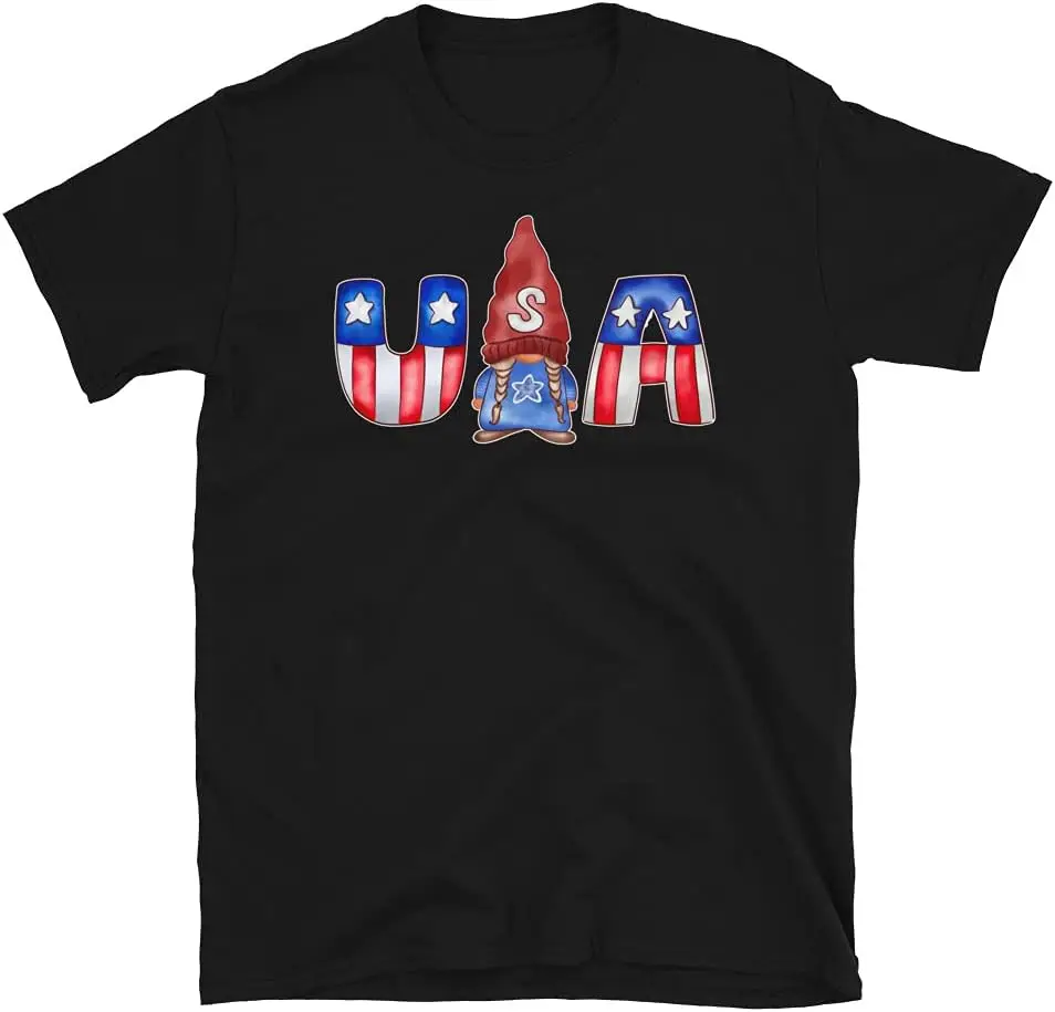 

Women American Gnomes Celebrating Independence USA Day 4th of July Girls Kids Women T-Shirt