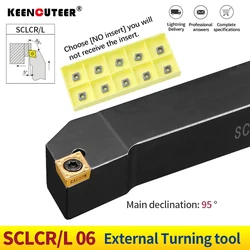External Turning Tool 95 Degrees Holder End Face CCMT Carbide Inserts Lathe CNC Cutting Tools Set SCLCR/L 1616 2020 2525