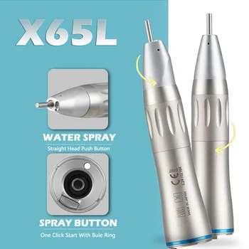 X65L ทันตกรรม Handpiece ตรง 1:1 แหวนสีฟ้าตรง Handpiece น้ําด้านในพร้อมไฟเบอร์ออปติกใช้สําหรับทันตกรรม Implant ศัลยกรรม