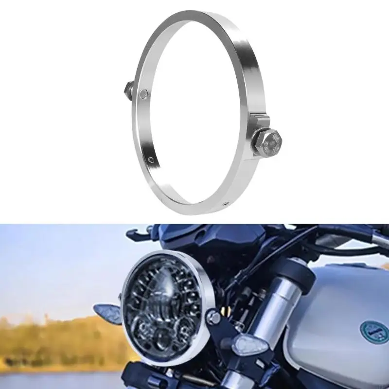 

Universal 5.75 Inch 7 Inch Motorcycle Headlight Bezel with Double Bolt Locking Designs Aluminum for Custom Bike Builds H9EE
