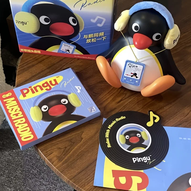 

Hot Anime Martube New Pingu Shaking Penguin Bluetooth Speaker Toys Kawaii Pingu Figurines Cute Desktop Ornaments Girls Gift