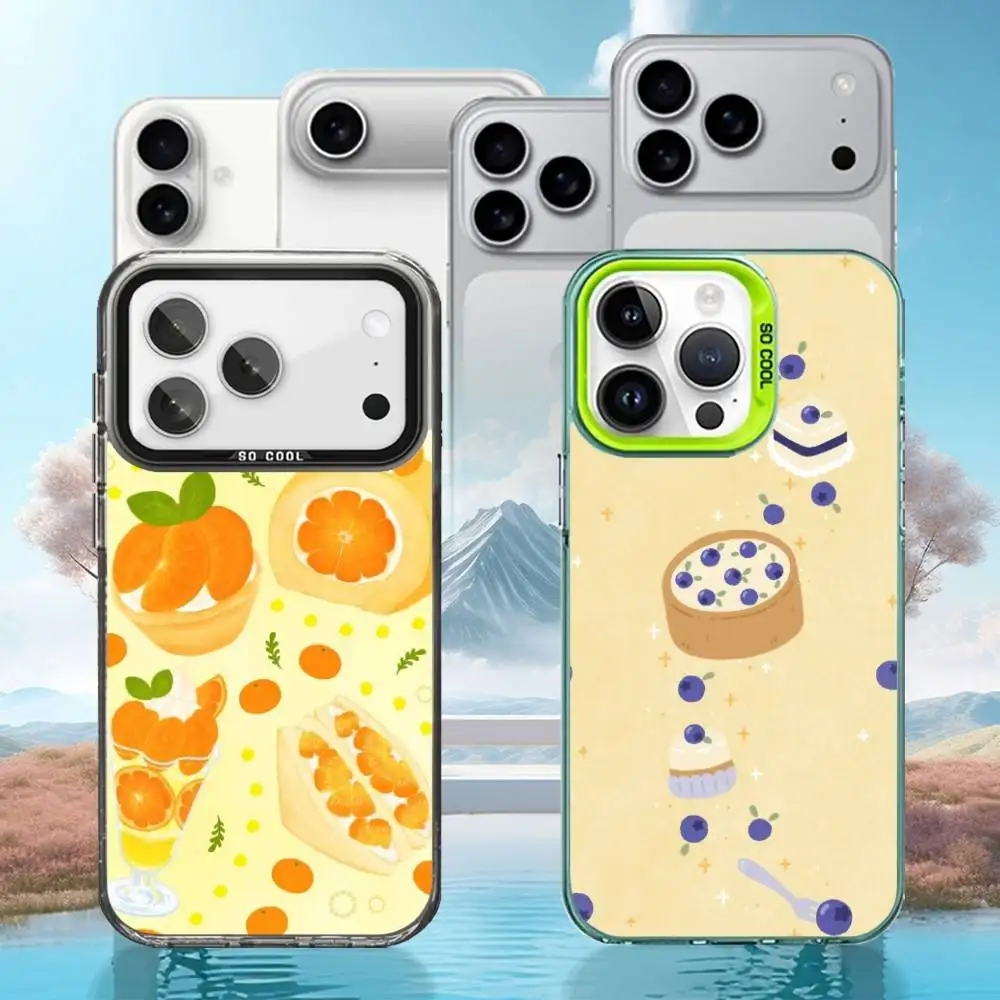 

Flat Lay Cute Pastry Floral Pattern Phone Case For iPhone17,16,15,14,13,12,11 Plus,Pro Silver Matte Shockproof Cover