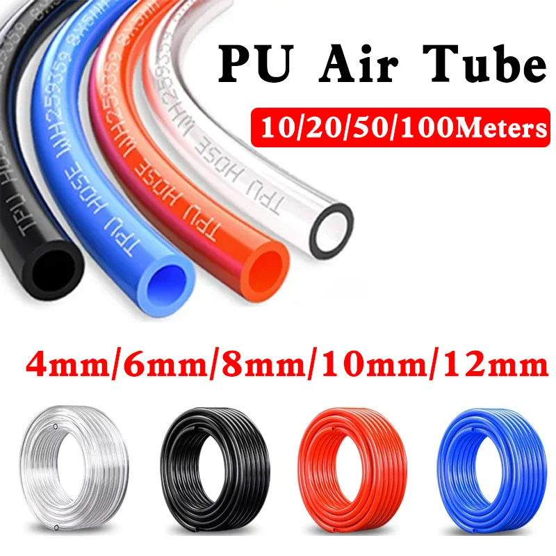 

10m/20m/50m/100meters Pneumatic Air Hose Plastic Tube 4mm 6mm 8mm 10mm 12mm Air Hose Tube Pneumatic Tube Polyurethane Tubing