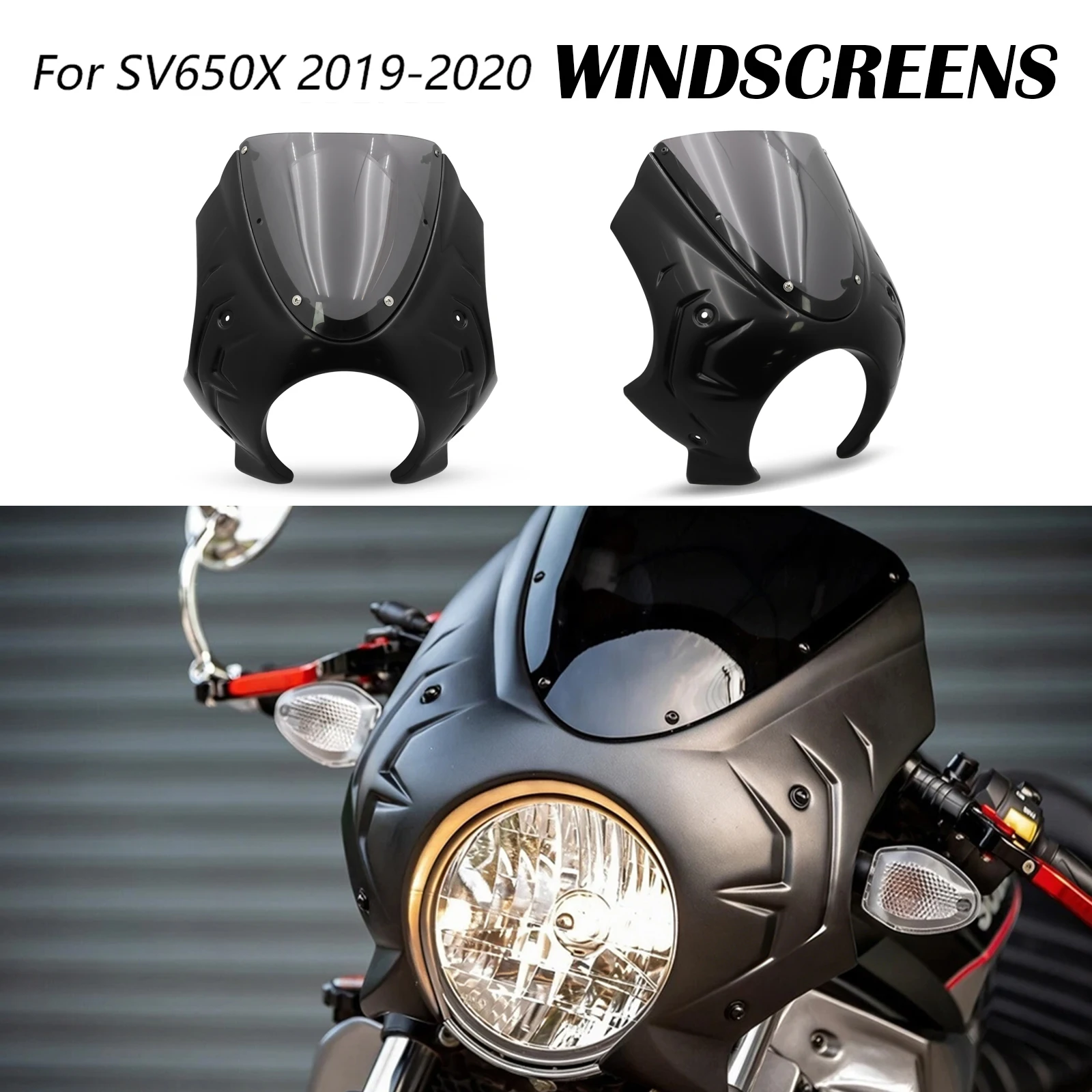 

SV650X Motorcycle Windscreen Front Windshield For SV 650X 2020 SV 650 X 2019 Wind Headlight Protector Cover sv650 x