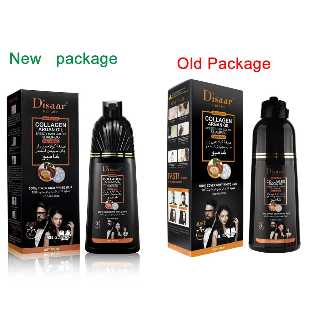 3-in-1 Collagen Argan Oil Shampoo Long-Lasting Black Hair Dye Shampoo for Men Women Nourishes Colors Gray Hair, 500ml Formula view 6