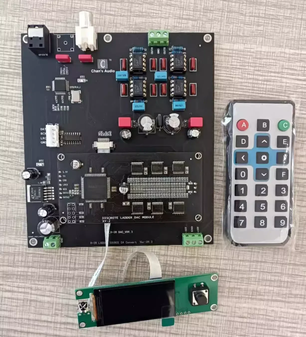 Positive and negative DAC complementary R2R decoding board, PCM 4-bit discrete resistor ladder decoding board