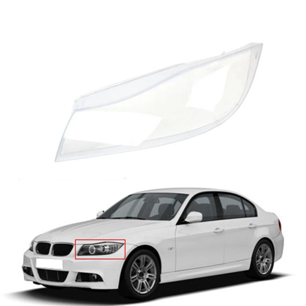 Car Headlight Caps Fit for -BMW 3 Series E90 E91 2005-2011 Xenon Headlight Shade Lamp Cover Clear Lens Accessories,Left