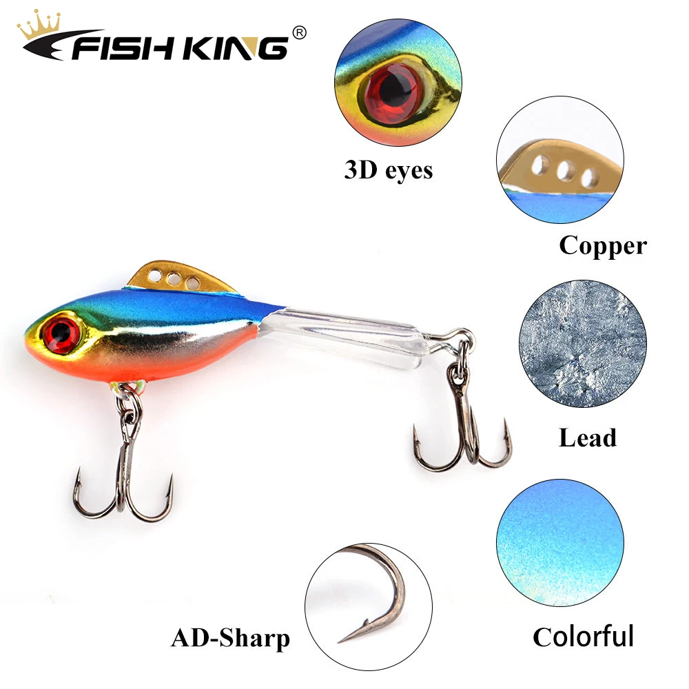 FISH KING Ice Fishing Lure Treble Hook 4-17mm Hard Artificial Bait Balancer Fishing Tackle Lead Jigging for Pike Winter Fishing