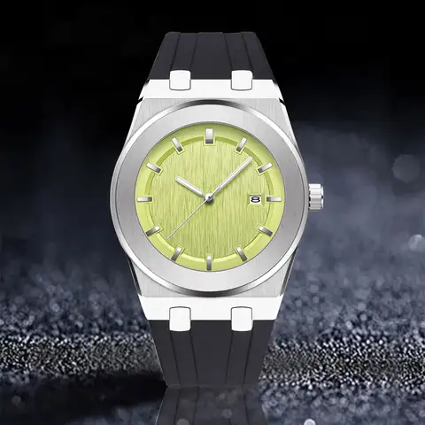 PINTIME Enkel Herrklocka Mode Fritid Sport Silikonklocka Automatisk Datum Ingen Logotyp Rund Vattentät Quartzklocka 8 best sales Pintime-klocka för män - №6