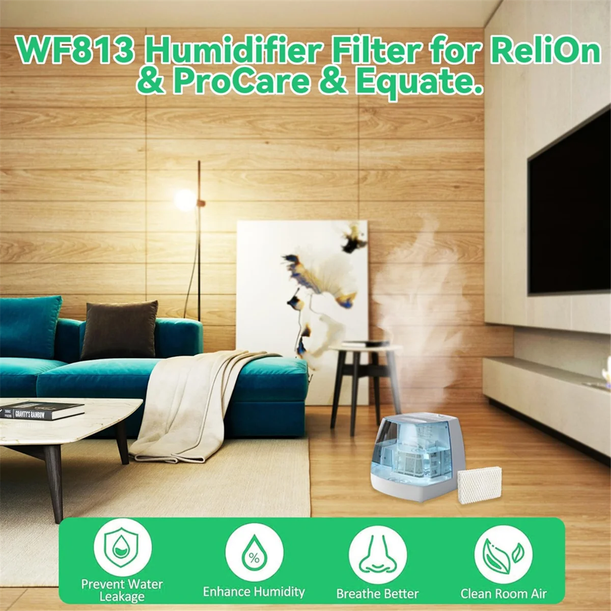 A20M WF813 Luftbefeuchterfilter Ersatz kompatibel für EQWF813 PCWF813 Relion RCM832 Cool Mist Luftbefeuchterfilter