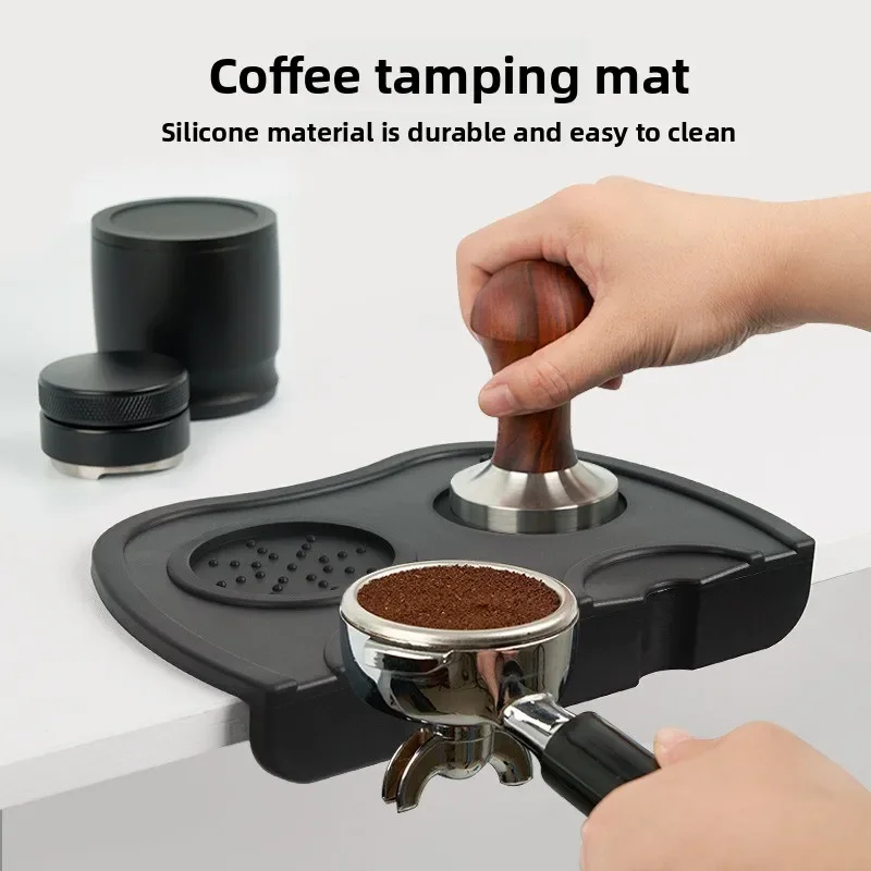 Alfombrilla antideslizante de silicona de calidad alimentaria para apisonar café, base para estación de apisonado de espresso, ideal para proteger la encimera de la cocina o del bar en casa.