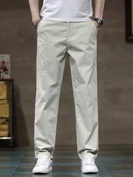 Spring Summer Thin Men's Fashion Casual Pants Loose Straight Ice Silk Quickly Dry Business Trousers Classic Male Clothing Pants