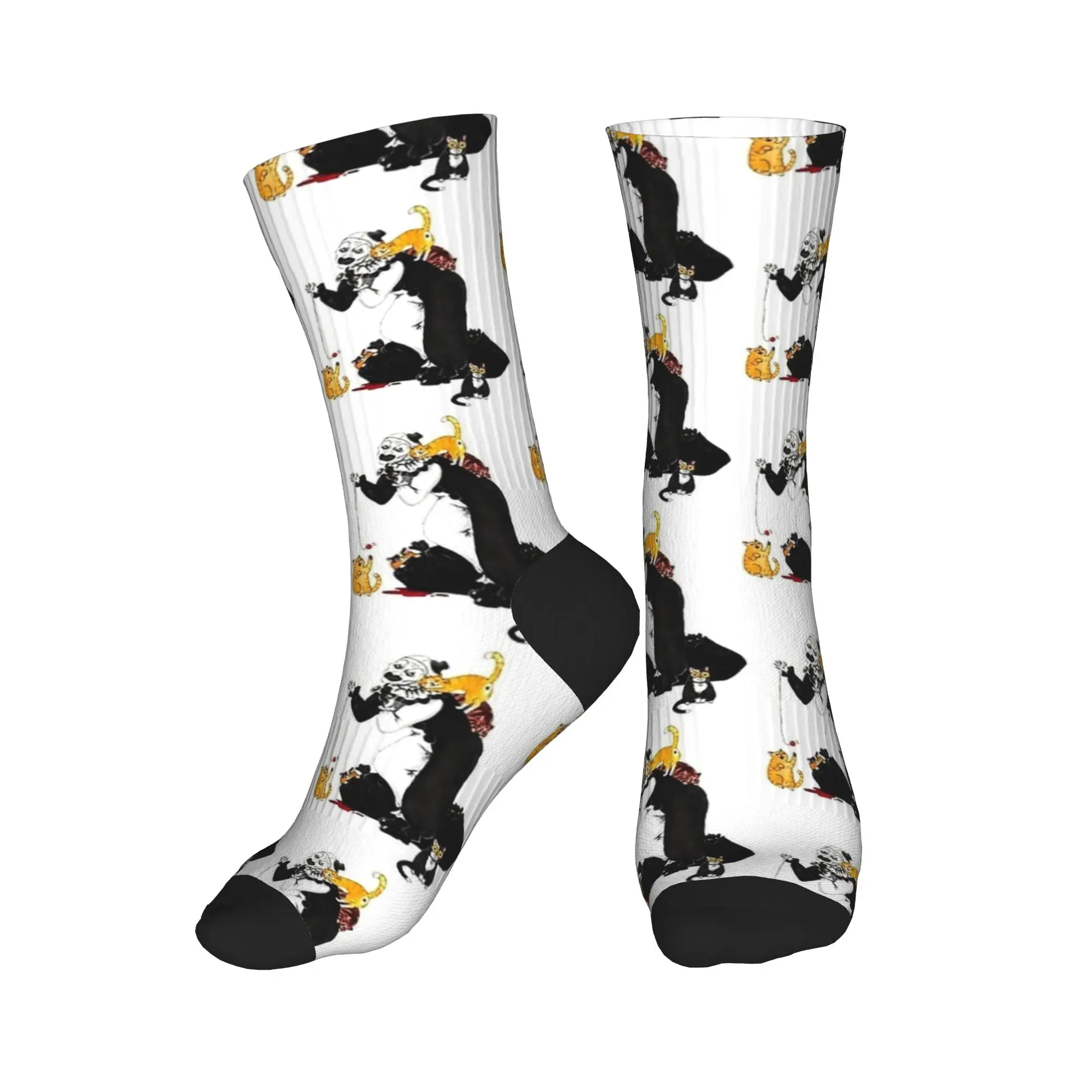 Terrifier e gatti divertenti calze di Halloween donna uomo calzini morbidi calzini moda inverno outdoor antiscivolo calzini personalizzati regalo