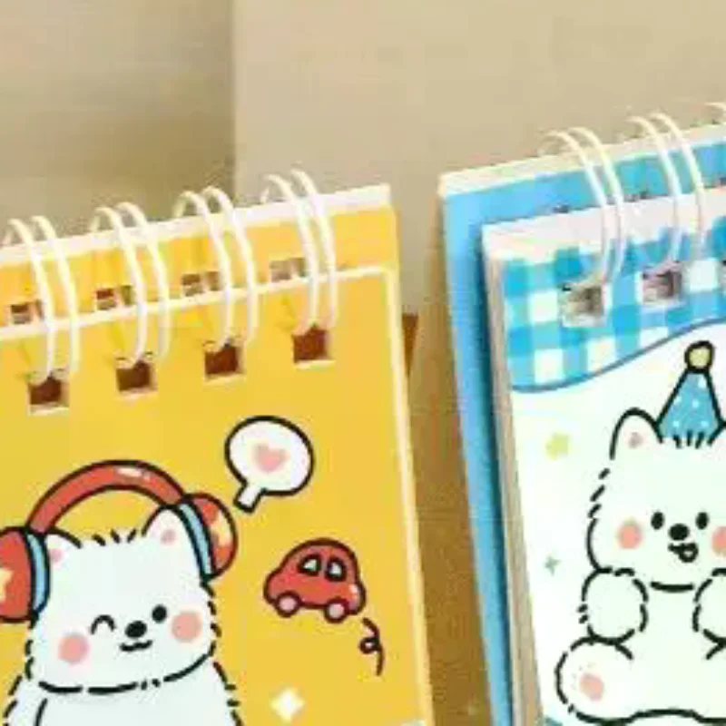 

Настольный календарь на 2026 год: простой, милый, с мультяшными собачками, портативный карманный календарь-планировщик, украшение для рабочего стола, подарки