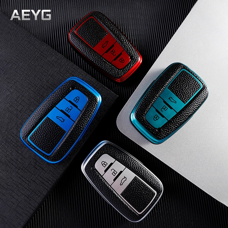 Auto Leather TPU Car Key Cover Case for Toyota Prius Camry Corolla C-HR CHR RAV4 Prado 2018 Keychain Accessories