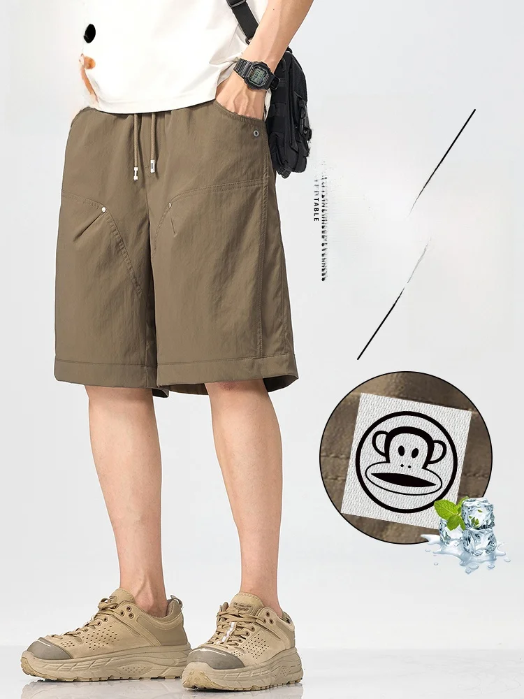 

PaulFrank Loose Comfortable Casual orts Men Summer Outdoor Ice Silk Qui Dry Sports Five-Quarter Pants Straight Leg Jeans