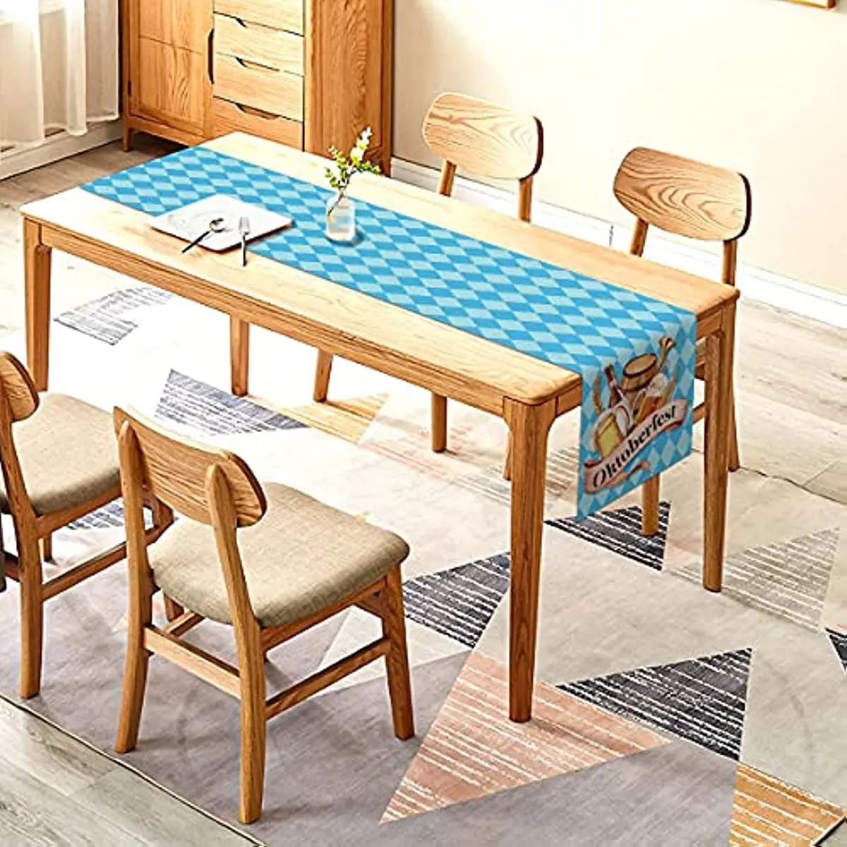 Linen Octoberfest Table Runner Germany October Beer Festival Celebration  Decoration Kitchen Dinning Room Decora