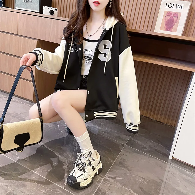 

Бейсбольные куртки для девочек, желтые женские осенние сафари, макет из двух предметов, красивая саржевая расклешенная внешняя толстовка с капюшоном в стиле бохо, ребристые авиационные карманы