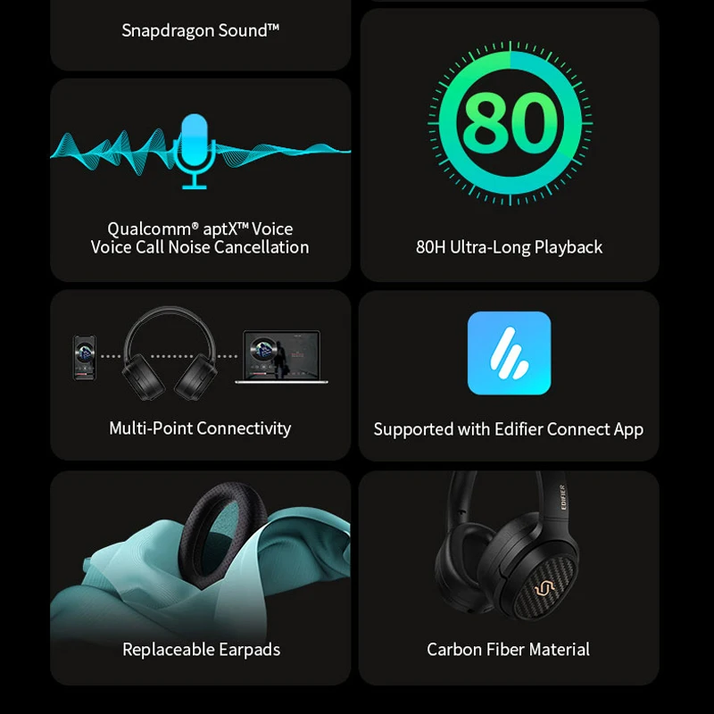 سماعات رأس ايديفير ستاكس سبيريت S3 لاسلكية بنظام صوتي مغناطيسي مستو صوت عالي الدقة سناب دراجون وقت تشغيل منخفض للغاية 80 ساعة