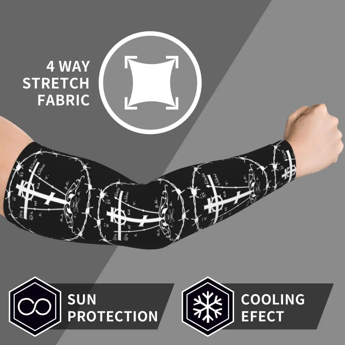 Кальварский крест русской ортодоксной церкви, рукава для мужчин и женщин, защита от солнца и ультрафиолета, татуировка, накидка, спортивное охлаждение, велоспорт