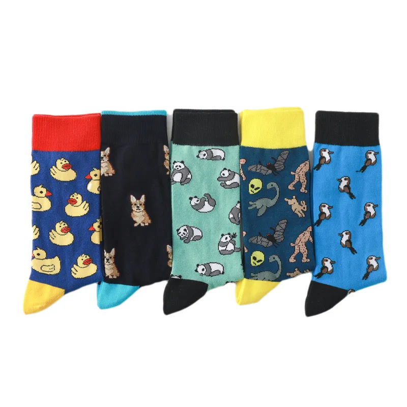 2023 New Fun Anime Panda Duck Animal Bird Dog Socks Men's Novelty Hip Hop Fashion Socks Harajuku Happy Socks