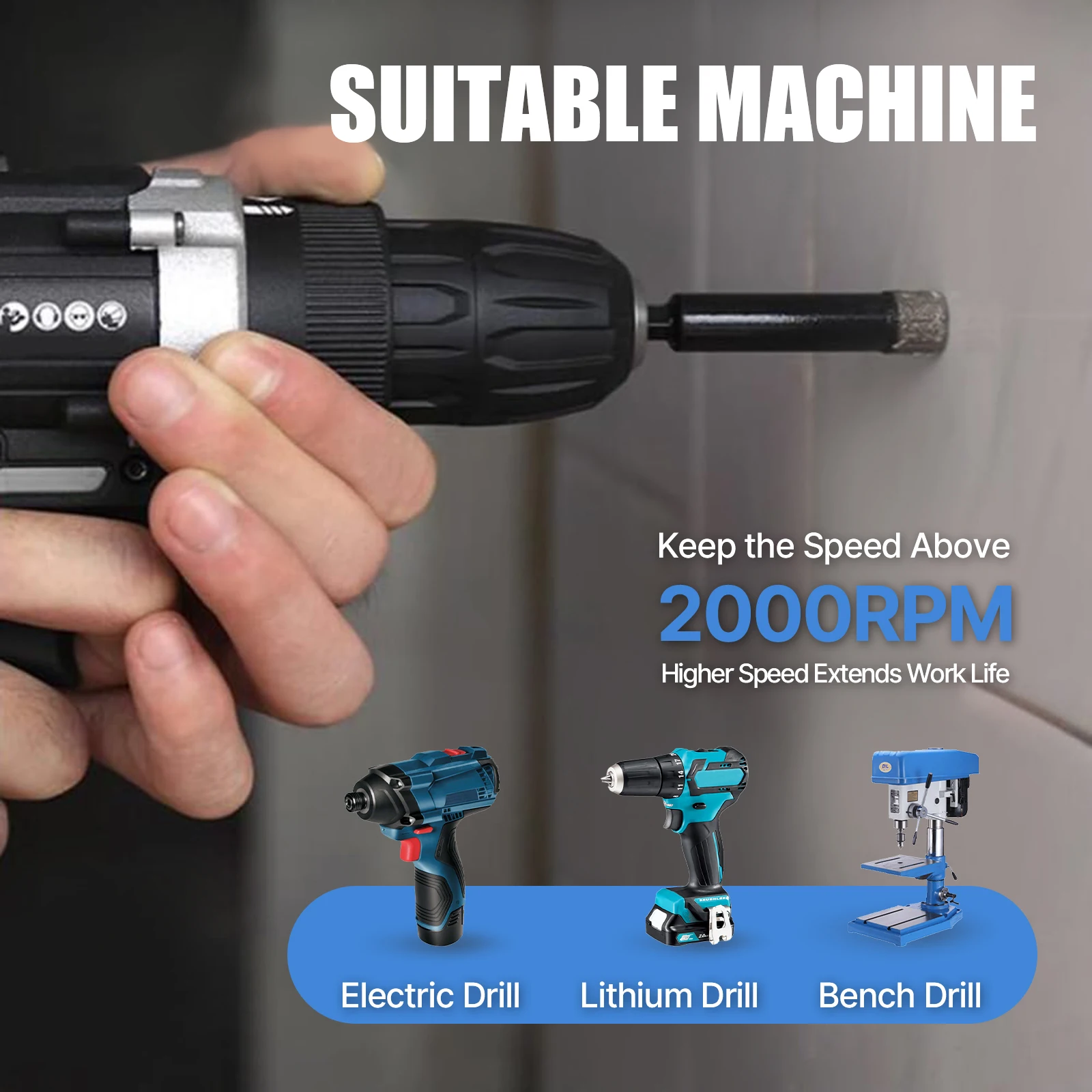 ろう付け乾式ダイヤモンドコアドリルビット 6-16mm 六角軸 石材用ドリルビット 花崗岩 タイル 磁器 大理石 セラミック 穴あけ工具