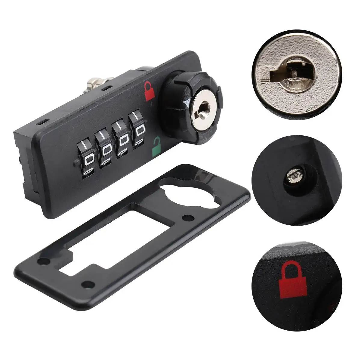 

4 Digital Code Lock Copper Combination Cabinet Locks for Door Durable Mechanical Password Mailbox Security Box