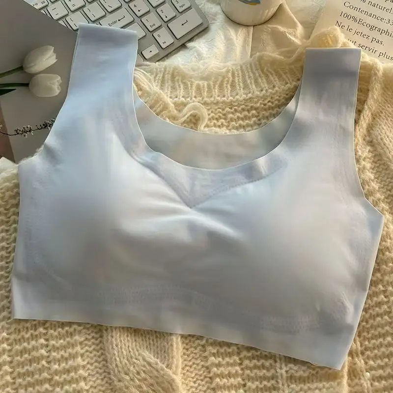 4-teiliges Set Mädchenunterwäsche, modische Mädchenunterwäsche, nahtloser Sport-Tanktop-BH für Schülerinnen. – Detail 5
