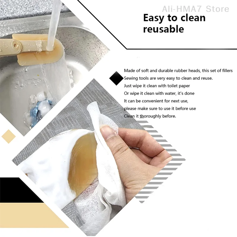 Kit Alat Dempul Karet Alat Penyelesaian Dempul Alat Penghalus Dempul Penyegel Nat Multifungsi untuk Jendela Dapur Kamar Mandi