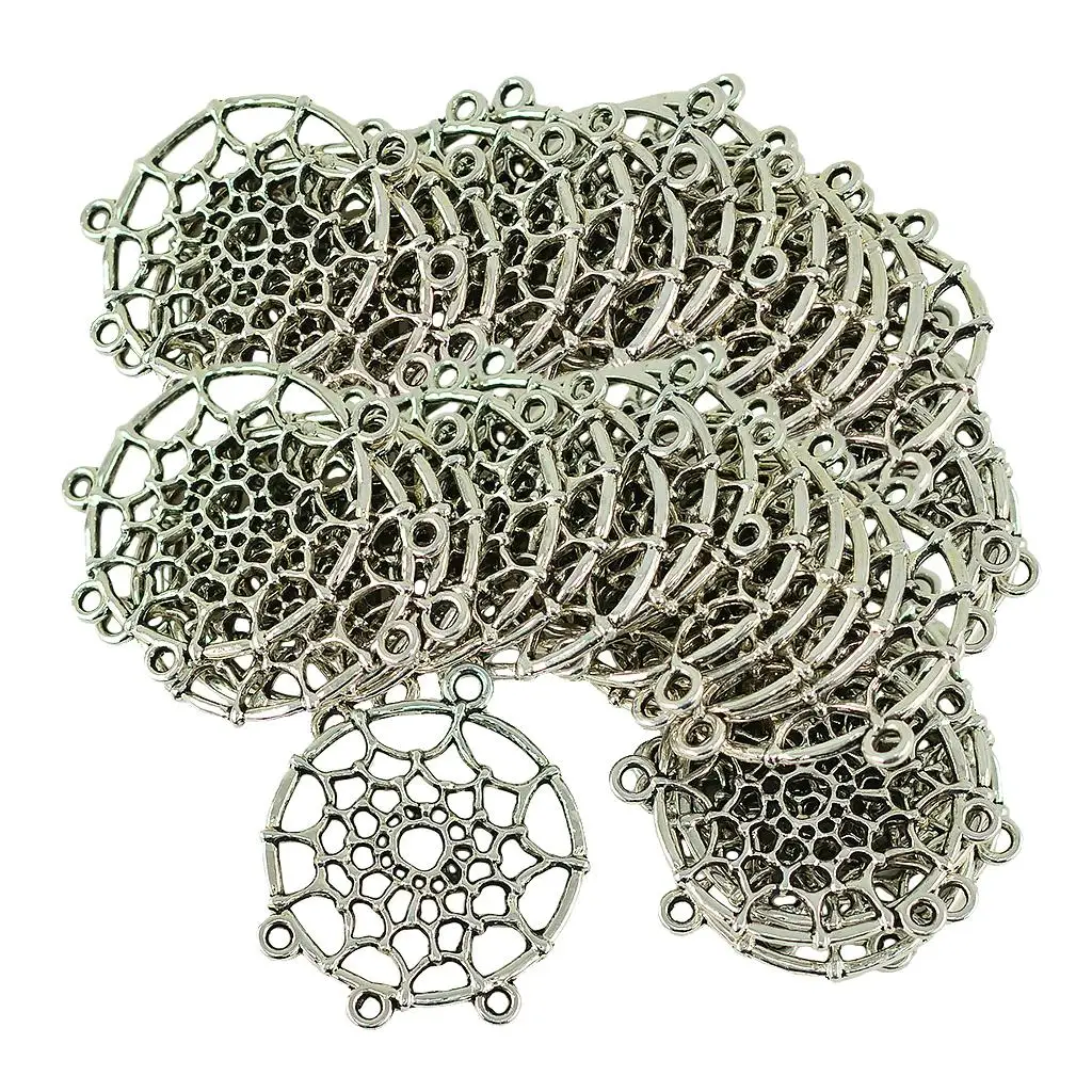 Jewelry Connectors Tibetan Silver Charm Pendant Bail Mesh Pendant for DIY Bracelets Earrings Accessories