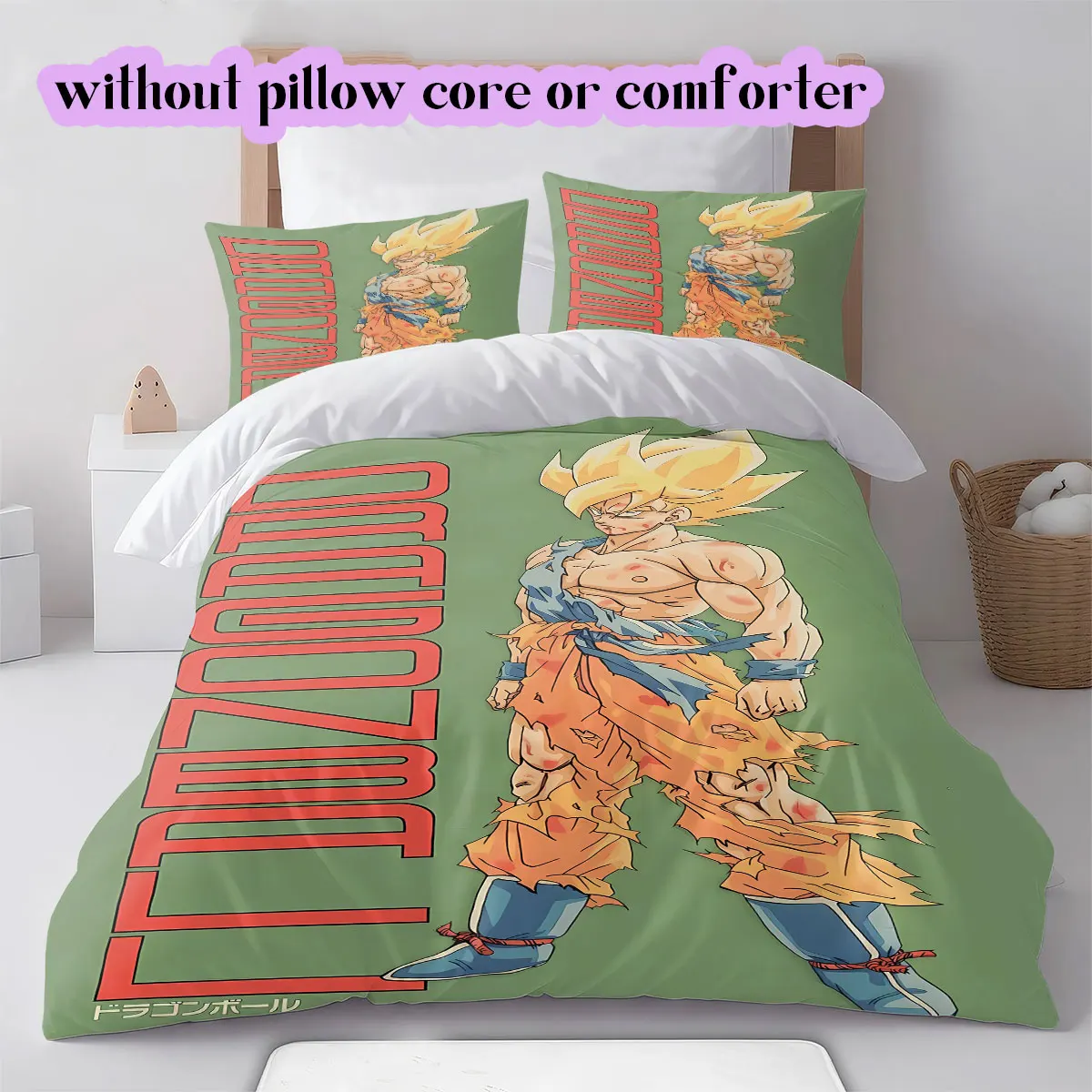Funda de edredón suave y cómoda con diseño de anime DragonBall, juego de cama infantil de regalo, tamaño extra grande, varios tamaños disponibles