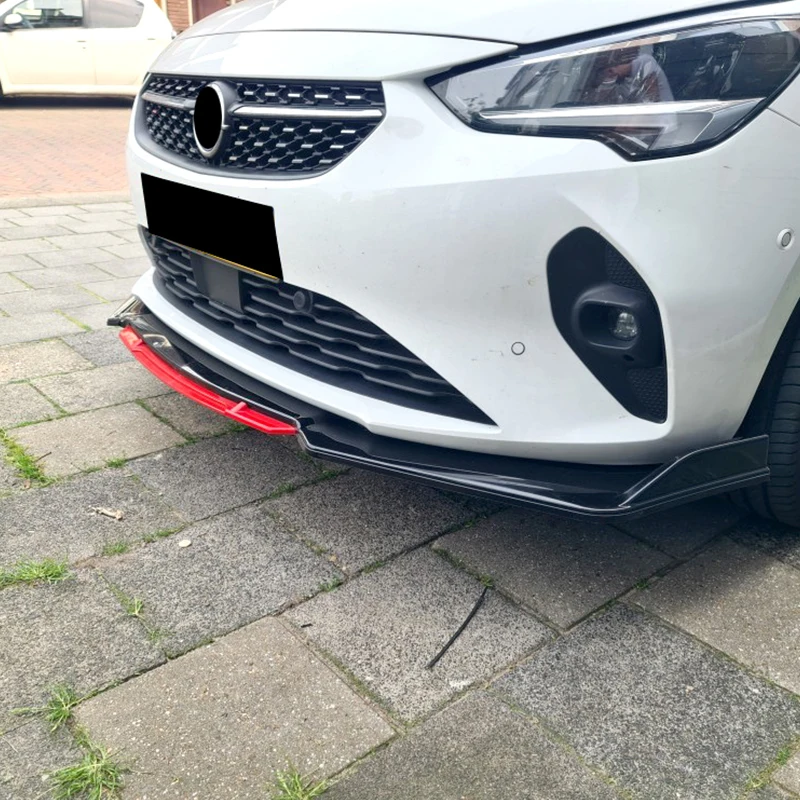 For Opel Corsa/Corsa e Carbon Black High Quality Car Front Bumper Splitter Lip Diffuser Body Kit Spoiler Guard 2019-23 Accessory