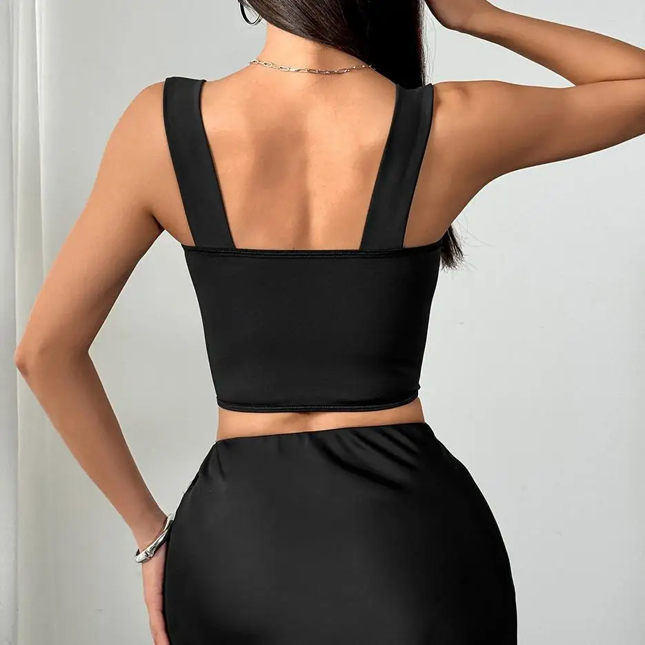 섹시한 메쉬 코르셋 Camis Y2K 2025 봄 대비 색상 슬림 피트 스트레치 자르기 탑 파티 클럽 streetwear