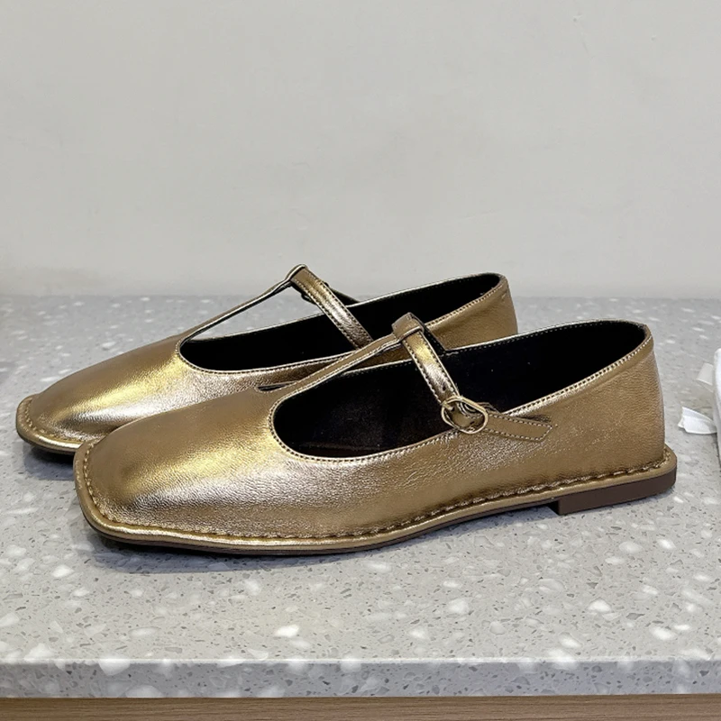 

Женские лоферы с квадратным носком и клетчатым узором, однотонная модная повседневная обувь без шнуровки из натуральной кожи на плоской подошве, элегантная минималистичная обувь