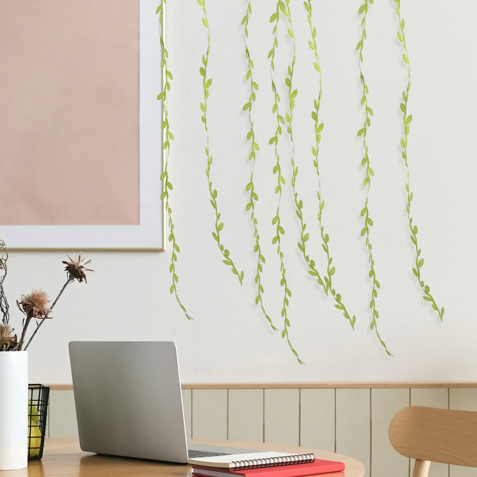 

1 Roll Artificial Plant Willow Leaves Garland Fake Greenery Hanging Decor For Home Party Banquet Scene Decoration Durable