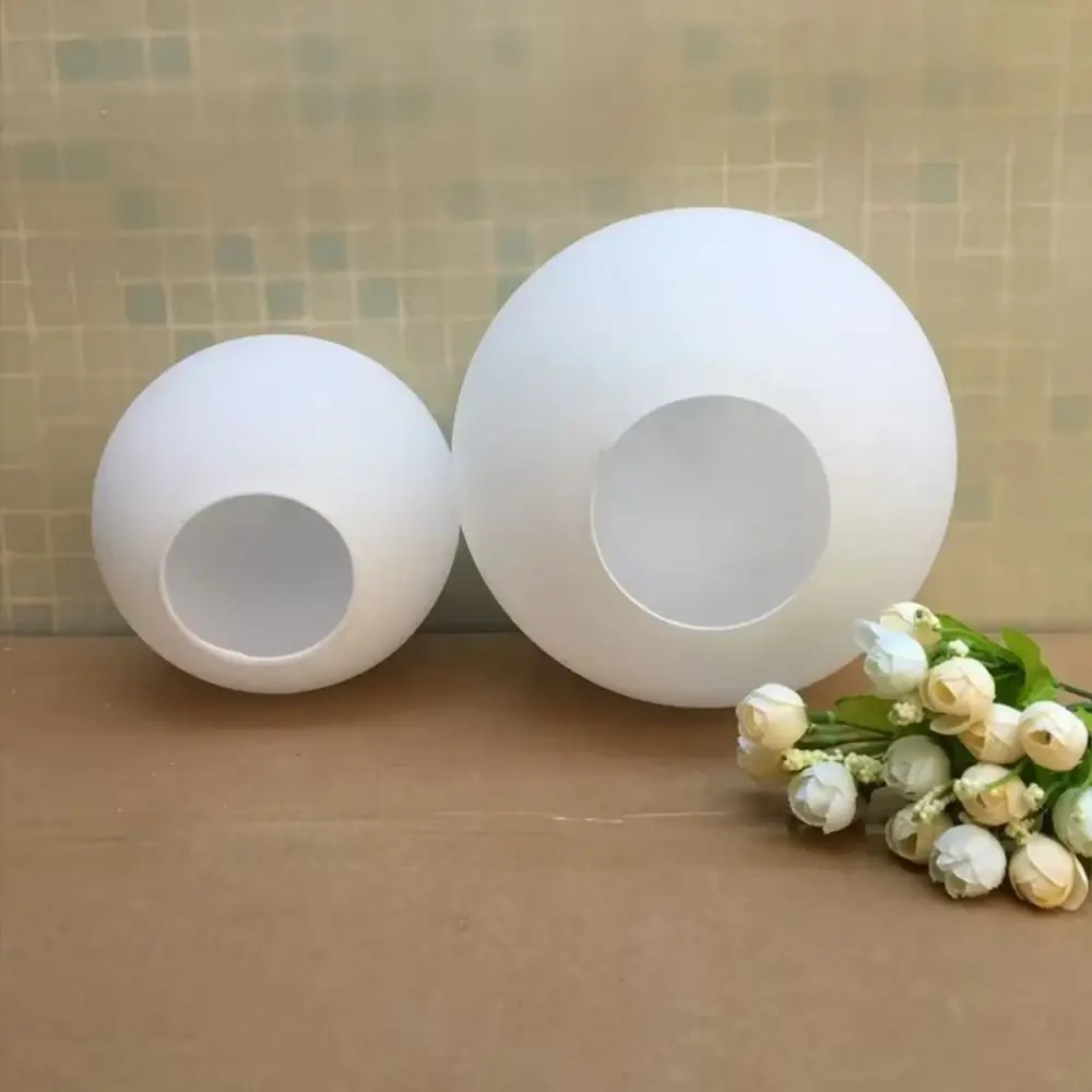 White Glass Glass Lamp Shade Milky Glass Matte White Light Cover Thread Metal Round Shape Globe Lamp Shade Indoor Lighting