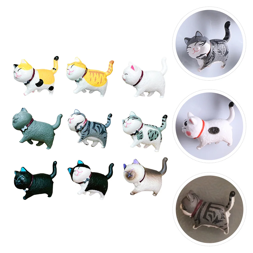 

9 Pcs 3D Cat Magnet Refrigerator Magnets Magnetic Stickers Lovely Cartoon Fridge