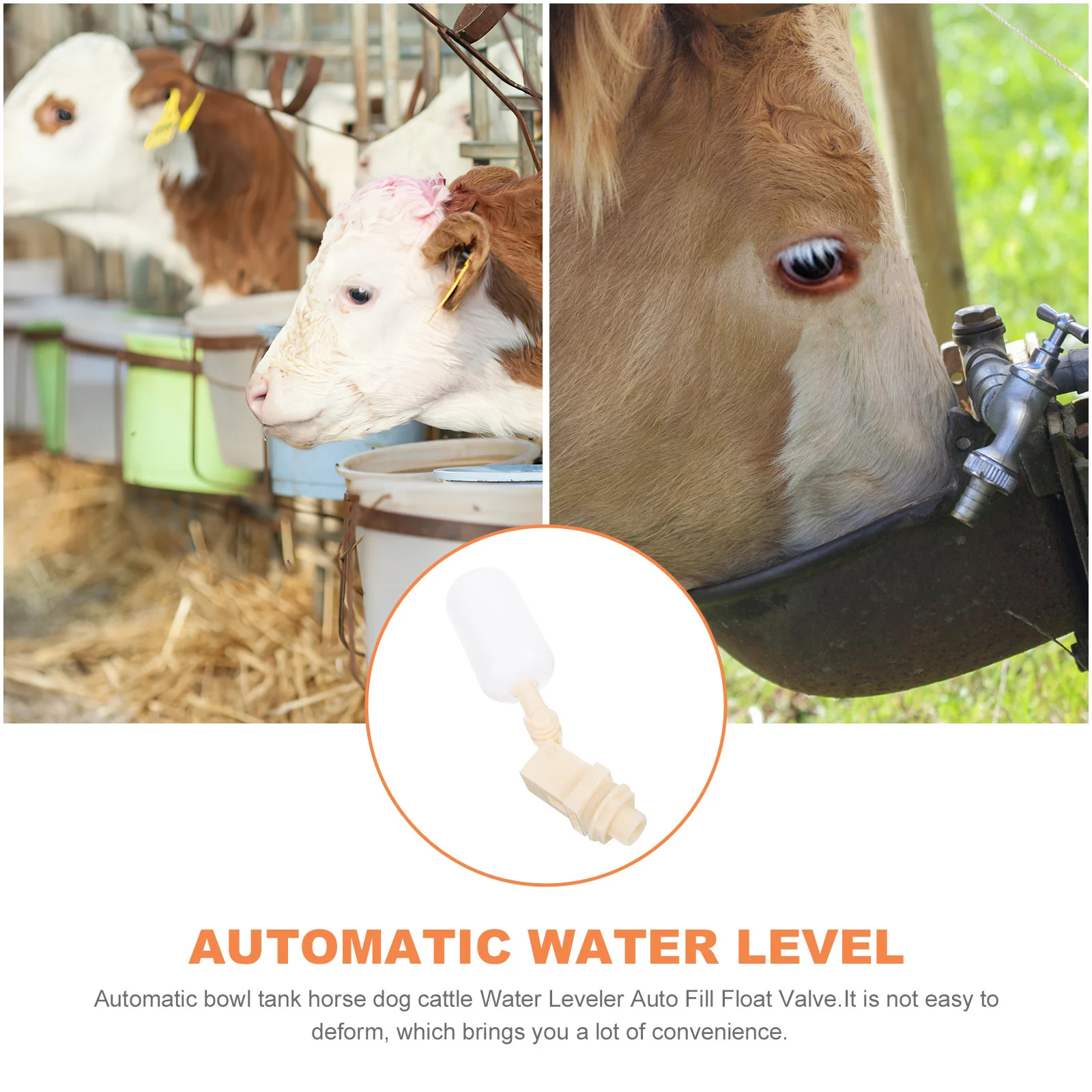 

Automatic Float Valve for Livestock Water Bowl Reliable PVC Material Easy Install Cow Sheep Pig Drinking Tank Accessory Farm