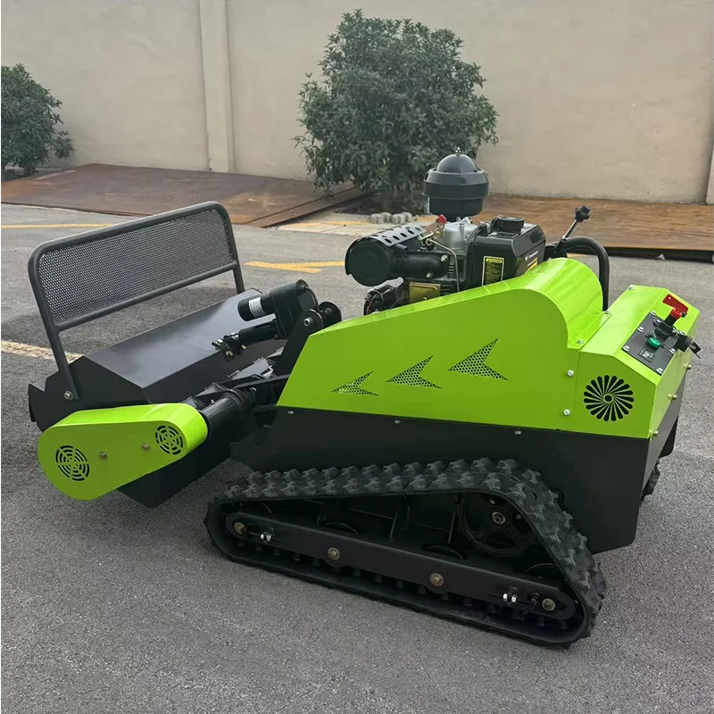 

Customized 80cm 100cm tracked straw crusher agricultural machinery remote control lawn mower grass crusher