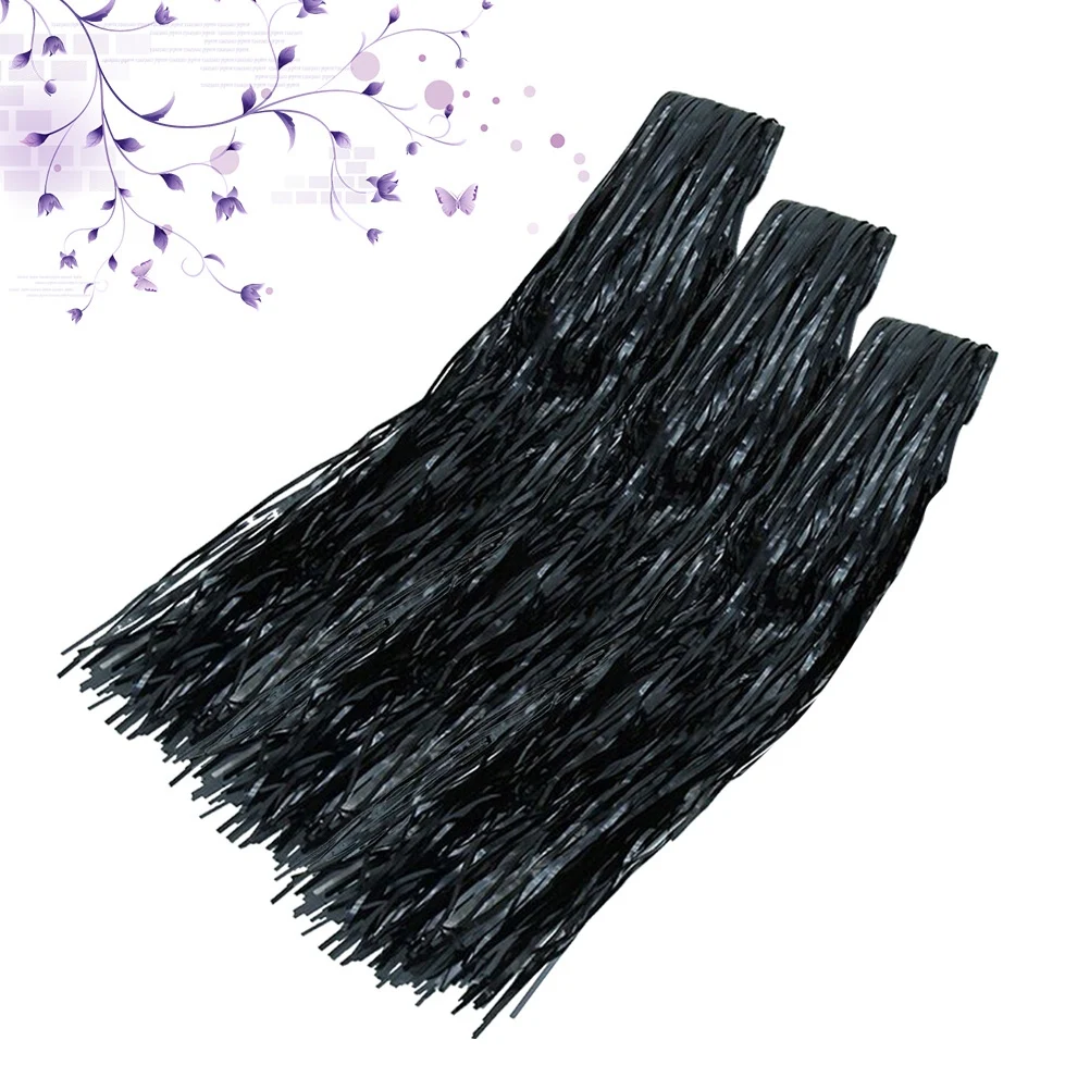 

3pcs Tassel Table Skirt Thickened Party Decor Wedding Backdrop Photo Props Birthday Festival Decoration Black