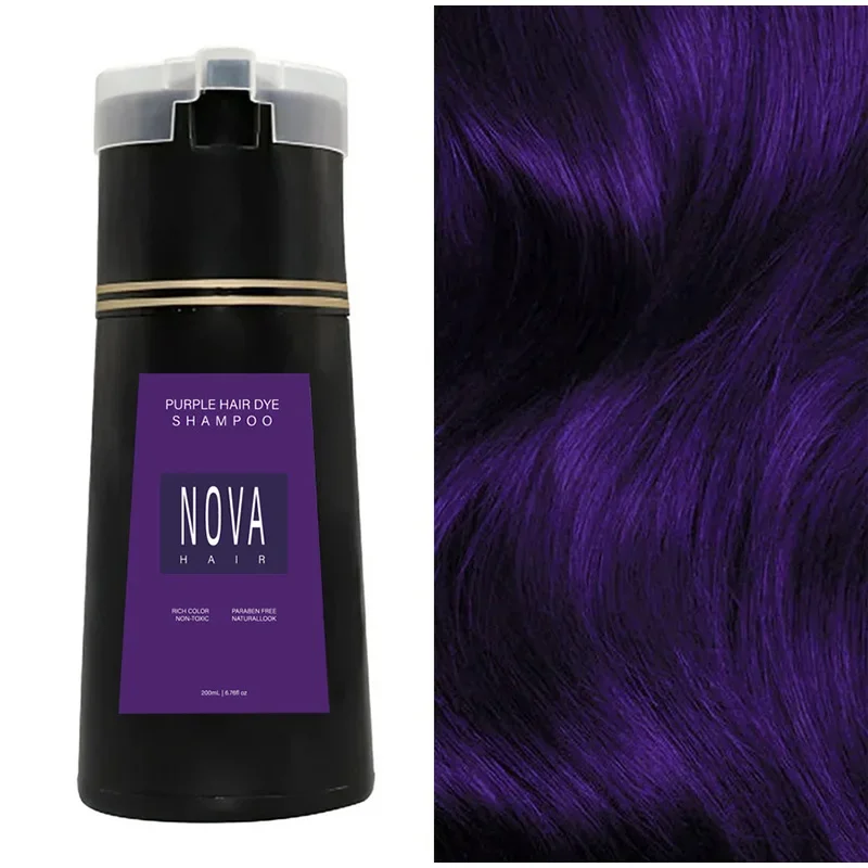 Nova Hair Dyeing 3-in-1-Haarpflegeshampoo, natürliches, schnelles, weißes Haar, gefärbt, schwarze Haarfärbemittel, dauerhafte Komfort-Haarpflege für Männer und Frauen – Detail 9