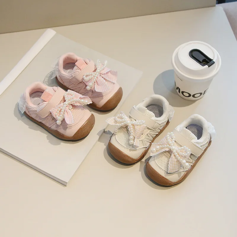 Baby Casual Shoes Toes Capped Breathable Kids Tennis Shoes Hook&loop 2026 New Fashion Toddler Walking Shoes Princess Style